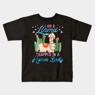 I'm A Llama Trapped In A Human Body Kids T-Shirt